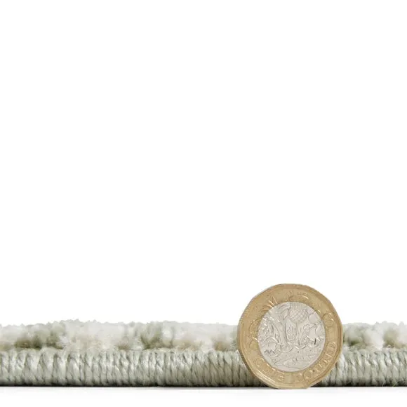 Hand-Carved Rug with Boho Pattern - Green