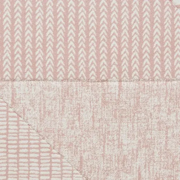 Hand-Carved Rug with Boho Pattern - Rose