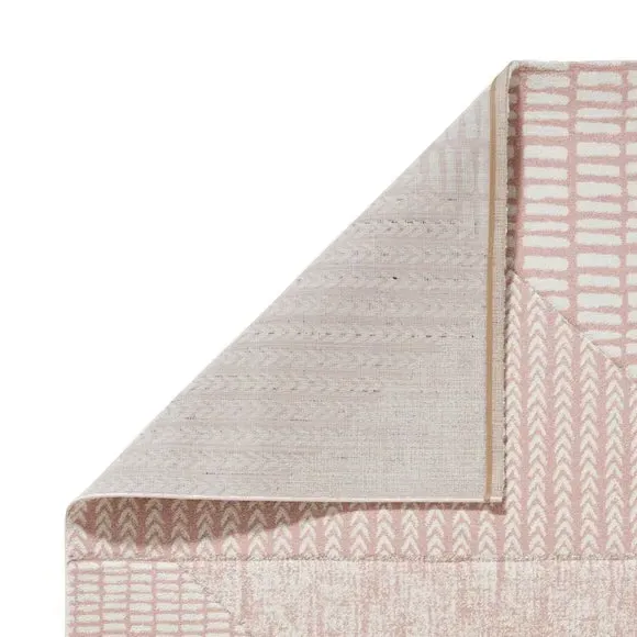 Hand-Carved Rug with Boho Pattern - Rose