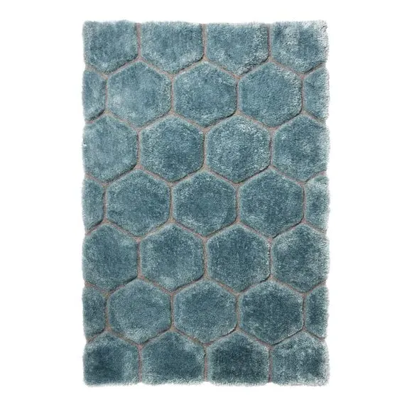 Honeycomb Shag Rug - Blue Grey, Acrylic
