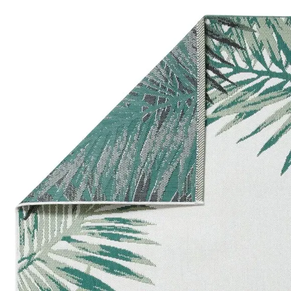Leaf Edge Indoor Outdoor Rug - Green, Polypropylene