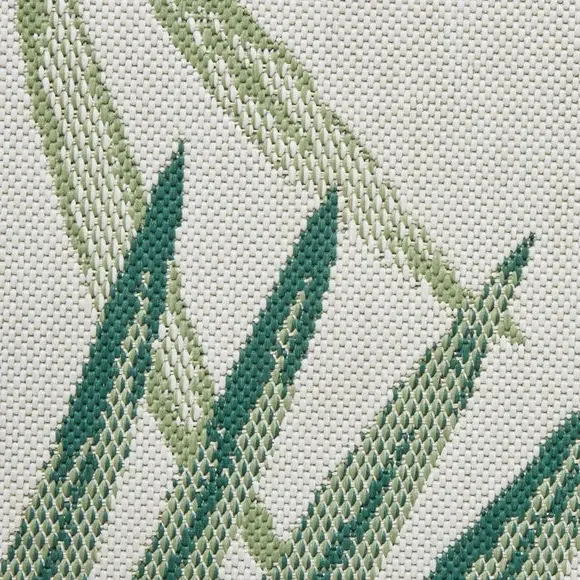 Leaf Edge Indoor Outdoor Rug - Green, Polypropylene