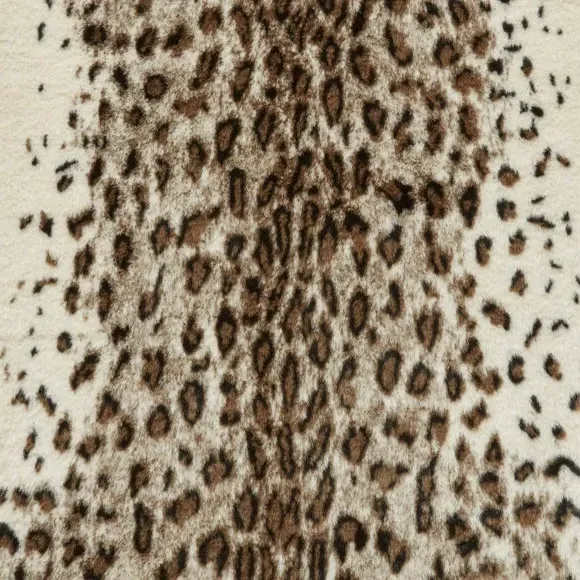 Leopard Print Rug - Brown, Faux Fur