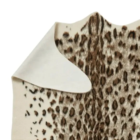 Leopard Print Rug - Brown, Faux Fur