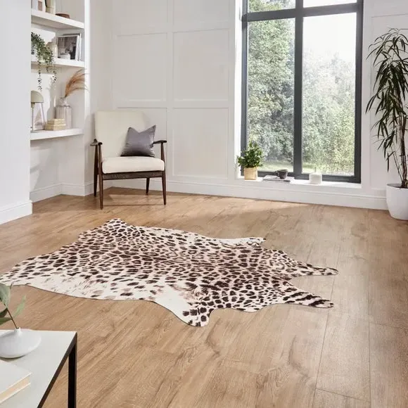 Leopard Print Rug - Brown image