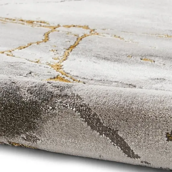 Marble Design Rug with 3D Effect - Silver, Polypropylene