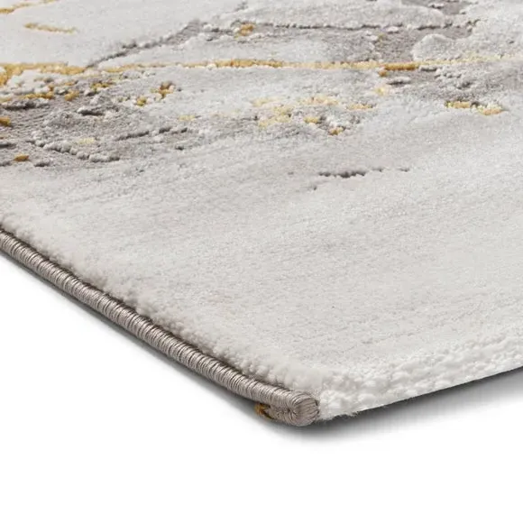 Marble Design Rug with 3D Effect - Silver, Polypropylene