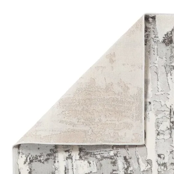 Marble Effect Rug with Metallic Look - Ivory