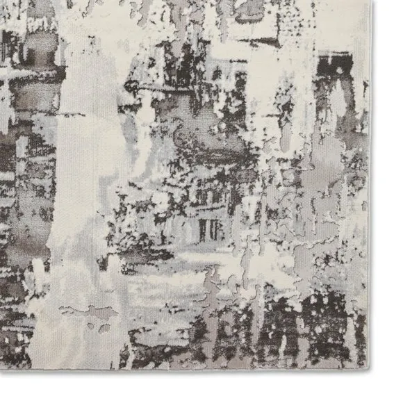 Marble Effect Rug with Metallic Look - Ivory