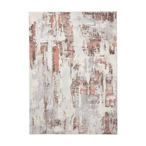 Marble Effect Rug with Metallic Look - Rose