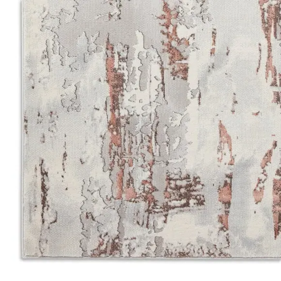 Marble Effect Rug with Metallic Look - Rose