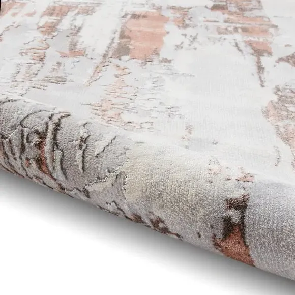 Marble Effect Rug with Metallic Look - Rose