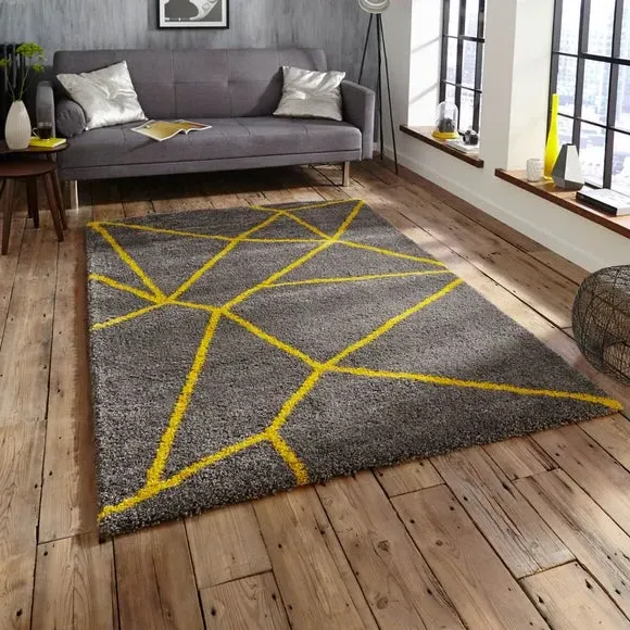 Nomadic Area Rug with Texture - Yellow