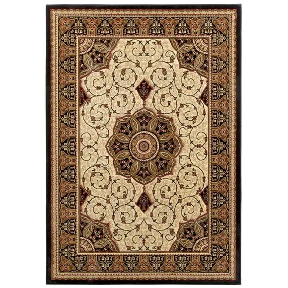 Oriental Rug with Medallion - Black