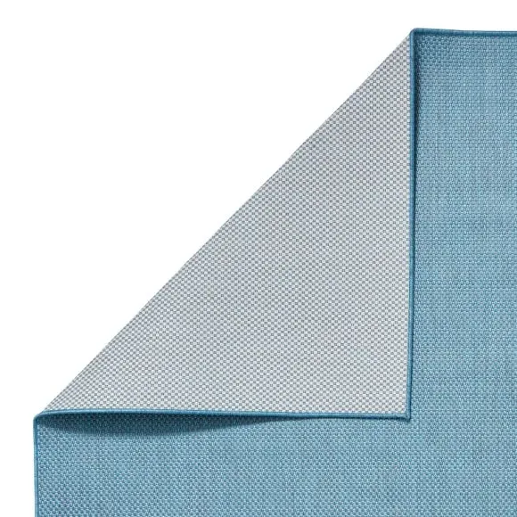 Outdoor Rug with 3D Pebble Design - Blue