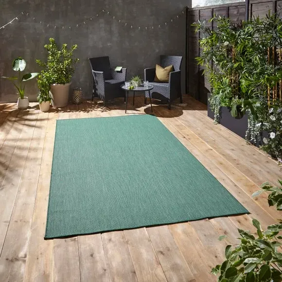 Outdoor Rug with 3D Pebble Design - Green