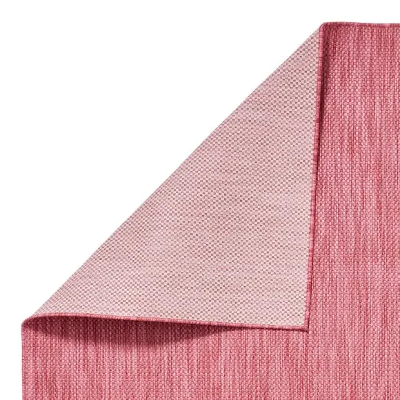 Outdoor Rug with 3D Pebble Design - Red