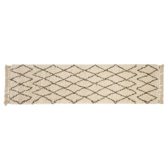Runner Rug with Berber Design - Natural, Polypropylene