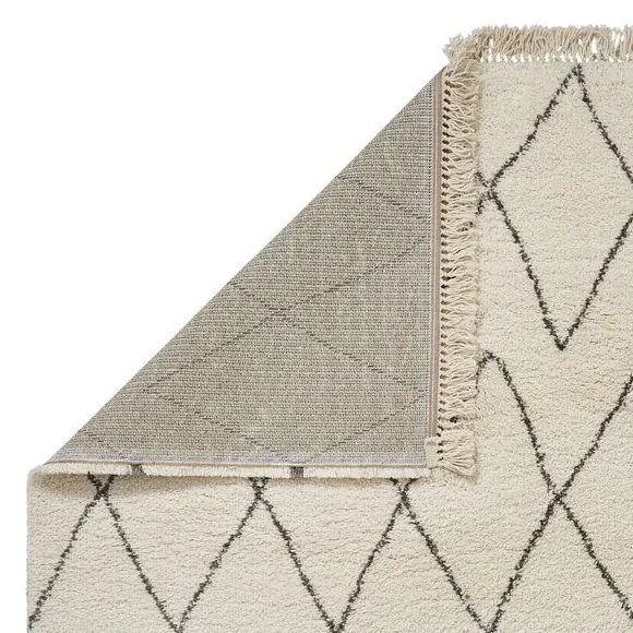 Runner Rug with Berber Design - Natural, Polypropylene