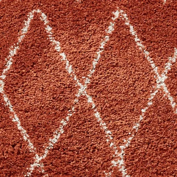 Runner Rug with Berber Design - Rust, Polypropylene