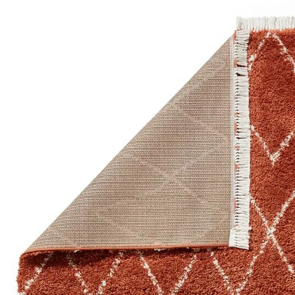 Runner Rug with Berber Design - Rust, Polypropylene