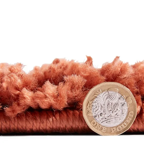 Runner Rug with Berber Design - Rust, Polypropylene