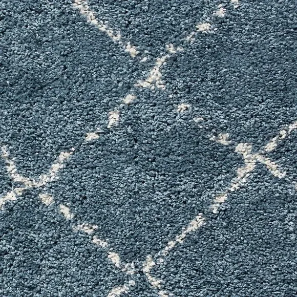 Runner Rug with Fringed Edge - Blue, Shaggy