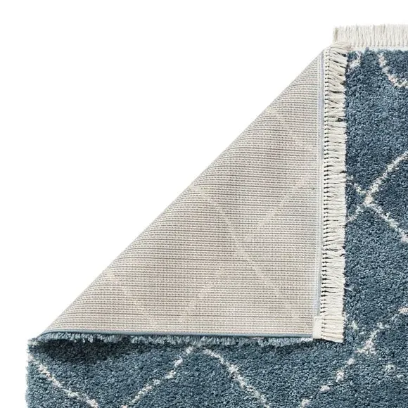Runner Rug with Fringed Edge - Blue, Shaggy