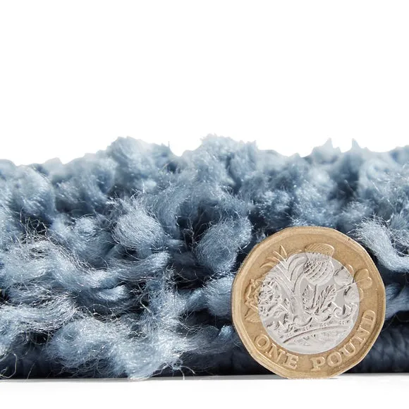 Runner Rug with Fringed Edge - Blue, Shaggy