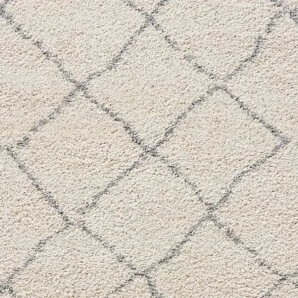 Runner Rug with Fringed Edge - Cream, Shaggy