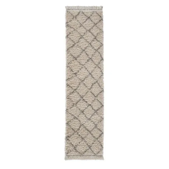 Runner Rug with Fringed Edge - Cream, Shaggy