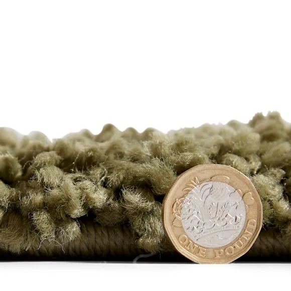 Runner Rug with Fringed Edge - Green, Shaggy