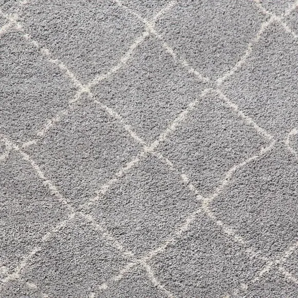 Runner Rug with Fringed Edge - Grey, Shaggy