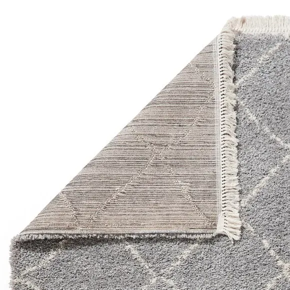 Runner Rug with Fringed Edge - Grey, Shaggy