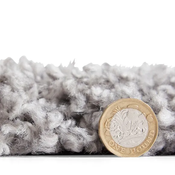 Runner Rug with Fringed Edge - Grey, Shaggy