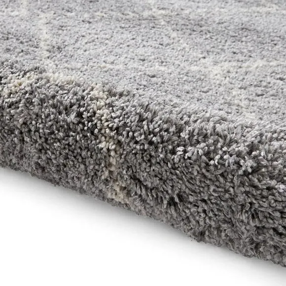 Runner Rug with Fringed Edge - Grey, Shaggy