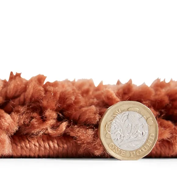 Runner Rug with Fringed Edge - Rust, Shaggy
