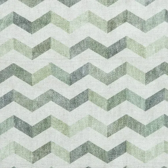 Runner Rug with Geometric Design - Green