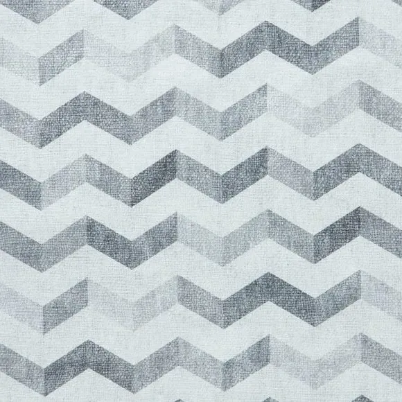 Runner Rug with Geometric Design - Grey