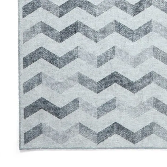 Runner Rug with Geometric Design - Grey