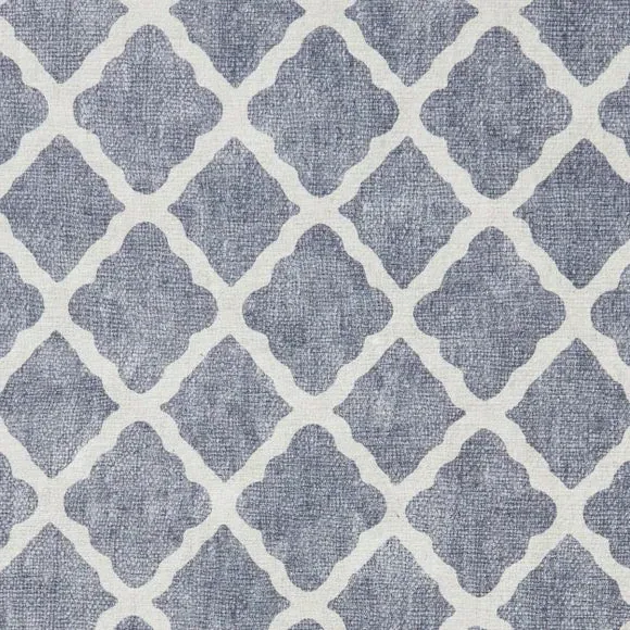 Runner Rug with Geometric Print - Blue