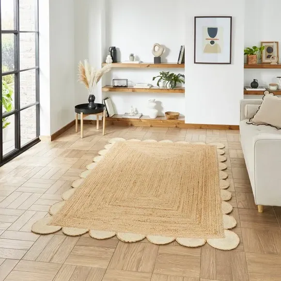 Scalloped Jute Rug - Natural