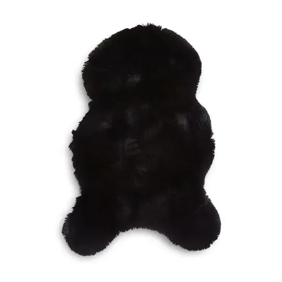 Sheepskin Shape Rug - Black, Faux Sheepskin