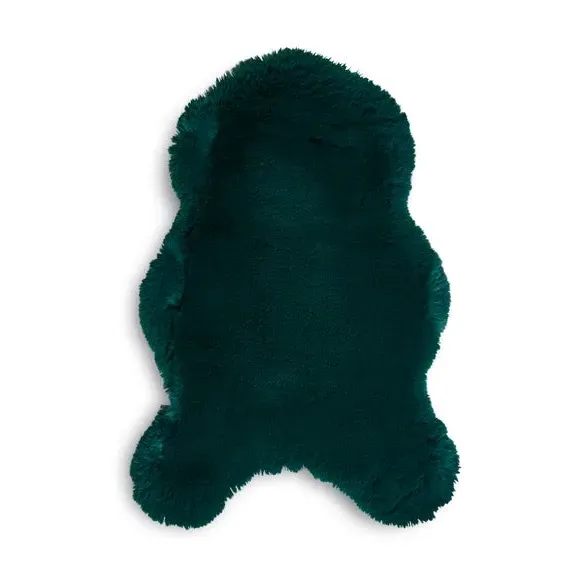 Sheepskin Shape Rug - Green, Faux Sheepskin