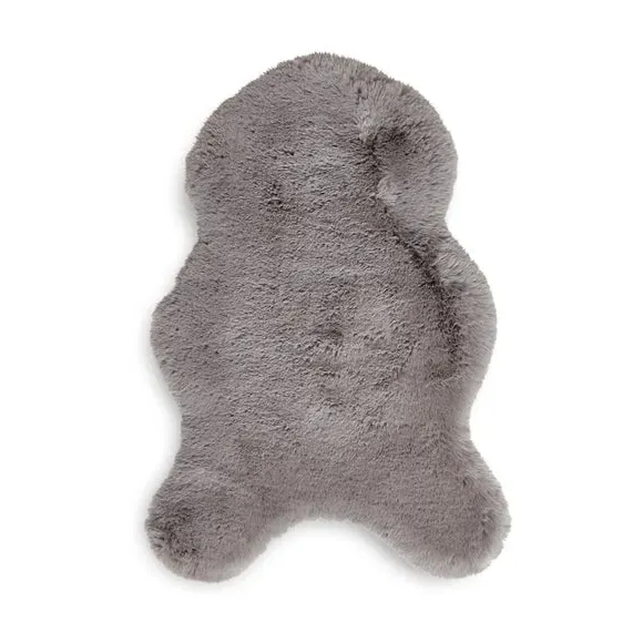 Sheepskin Shape Rug - Grey, Faux Sheepskin