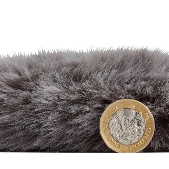 Sheepskin Shape Rug - Grey, Faux Sheepskin