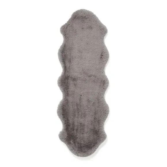 Sheepskin Shape Rug - Grey, Faux Sheepskin
