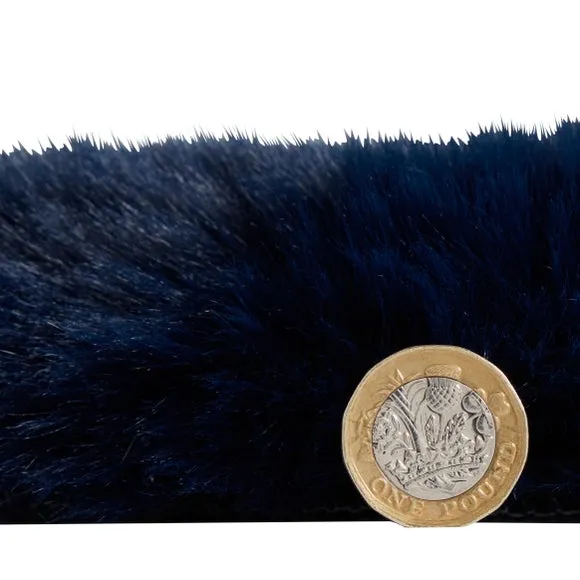 Sheepskin Shape Rug - Navy, Faux Sheepskin
