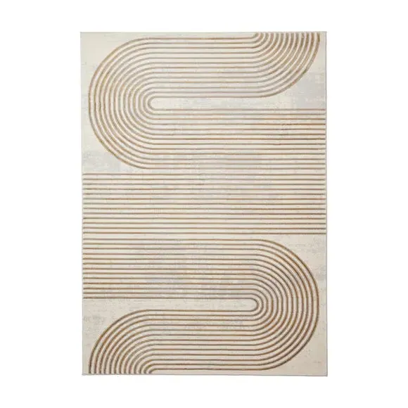 Swirl Rug with Metallic Look - Gold
