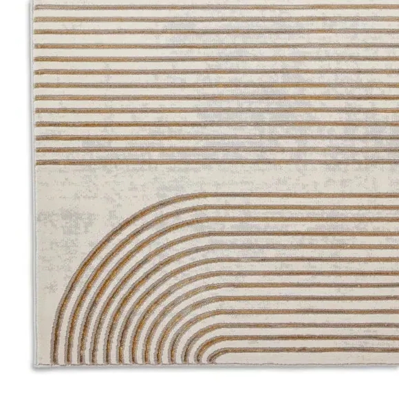 Swirl Rug with Metallic Look - Gold